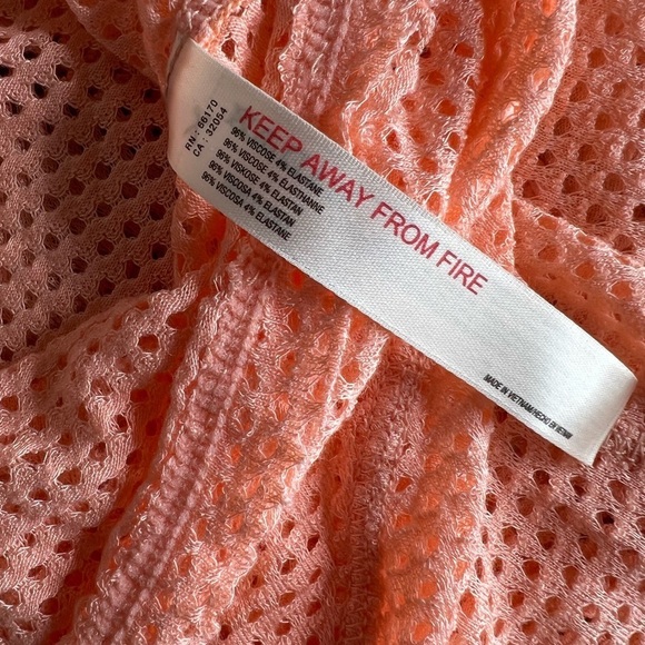 NWOT Free People Smooth Moves Mesh Peach Coverup Long Sleeve Top - Picture 9 of 11